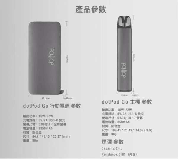 佩特里DOTMOD DOTMOD GO KIT電子煙主機煙彈空倉官網:圖片 7